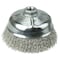 Weiler 5" Crimped Wire Cup Brush .020" Stainless Steel Fill 5/8"-11 UNC Nut 14256 - alternate 1